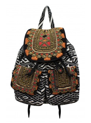 Embellished flap Backpack